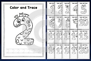 Number 1-20 Kid Tracing Gaming Coloring