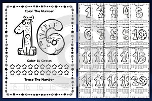 Number 1-20 Kid Tracing Gaming Coloring