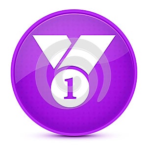 Number 1 aesthetic glossy purple round button abstract