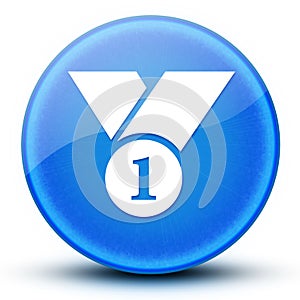 Number 1 eyeball glossy elegant blue round button abstract