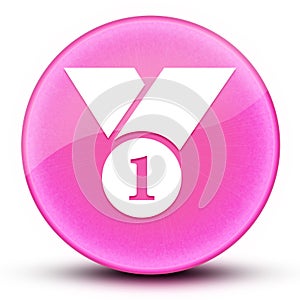 Number 1 eyeball glossy elegant pink round button abstract