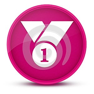 Number 1 luxurious glossy pink round button abstract