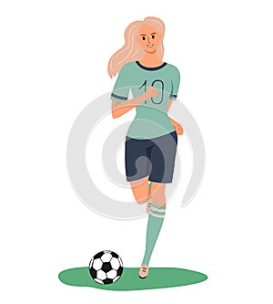 number 10 football woman run front on white