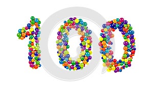 The number 100 for festive centenary celebrations