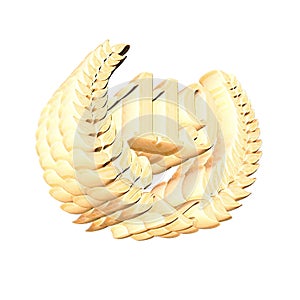 Number 119 with laurel wreath or honor wreath as a 3D-illustration, 3D-rendering