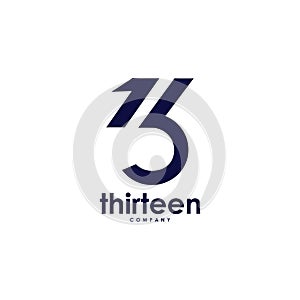 Number 13 monogram logo template