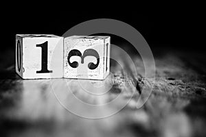 Number 13, thirteen, one and three - date, anniversary, birthday