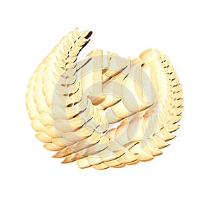 Number 170 with laurel wreath or honor wreath as a 3D-illustration, 3D-rendering