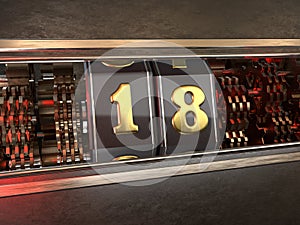 Number 18 number eighteen style of slot machine