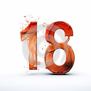 Number 18 In Orange: A Captivating Anamorphic Art Piece