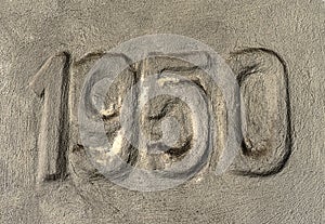 Number 1950 marked in the concrete