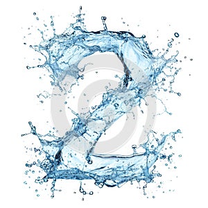 Number 2. Text made of water splashes, number 2.