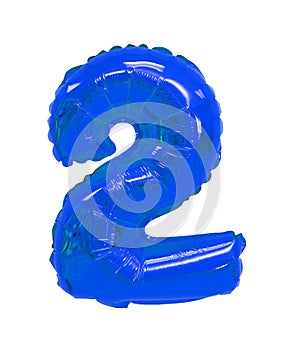 Number 2 two from balloons blue