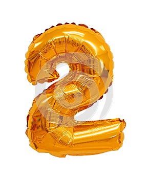 Number 2 two from balloons orange