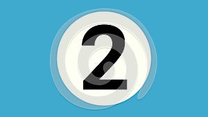 Number 2 two sign symbol animation motion graphics with Glitch effect