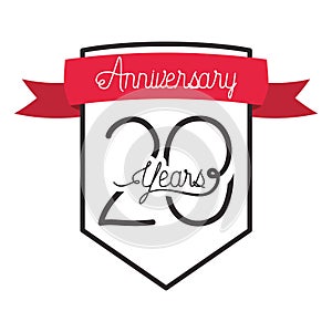 Number 20 for anniversary celebration card icon