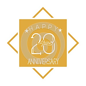 Number 20 for anniversary celebration card icon