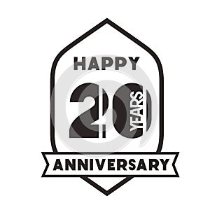 Number 20 for anniversary celebration card icon