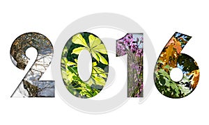 Number 2016 from four seasons photos for calendar