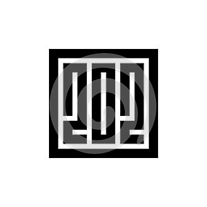 Number 202 square logo design template vector elements, black on white background