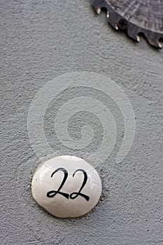 Number 22 on a wall