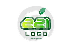 Number 221 numeral digit logo icon design