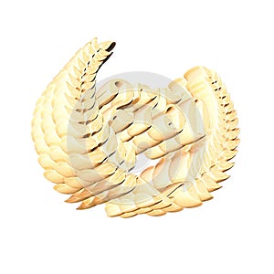 Number 2750 with laurel wreath or honor wreath as a 3D-illustration, 3D-rendering