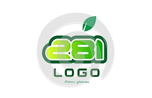 Number 281 numeral digit logo icon design