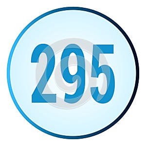 Number 295 symbol or logo with round frame in blue gradient color