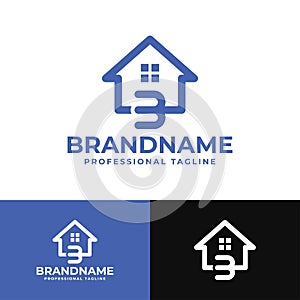 Number 3 Home Logo, Suitable for any business related to house, real estate, construction, interior with Number 3