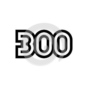 Number 300 vector icon design