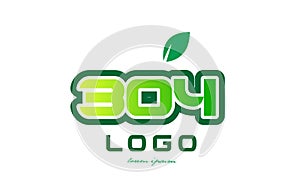 Number 304 numeral digit logo icon design