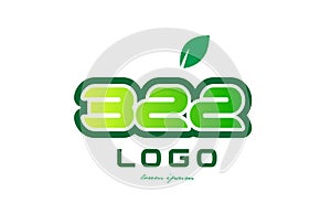 Number 322 numeral digit logo icon design