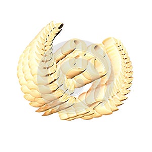 Number 38 with laurel wreath or honor wreath as a 3D-illustration, 3D-rendering