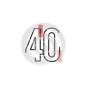 Number 40 Vector Template Design Illustration Design for Anniversary Celebration