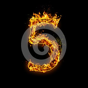 Number 5. Fire flames