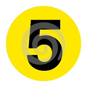 Number 5 Floor Marker Symbol, Vector Illustration, Isolate On White Background Label. EPS10