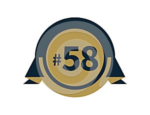 Number 58 or #58 badge design