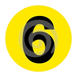 Number 6 Floor Marker Symbol, Vector Illustration, Isolate On White Background Label. EPS10