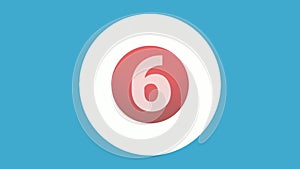 Number 6 sign symbol animation motion graphics