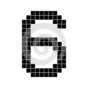 Number 6 six 3d cube pixel shape minecraft 8 bit