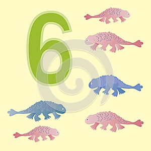 Number 6. Six dinosaur (Ankylosaur) .