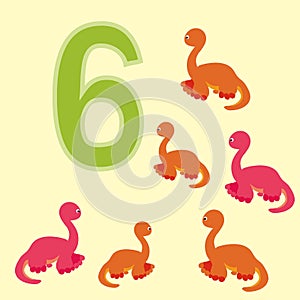 Number 6. Six dinosaur (Brachiosaurus) .