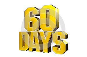 Number 60 days gold 3D.