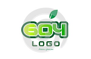 Number 604 numeral digit logo icon design