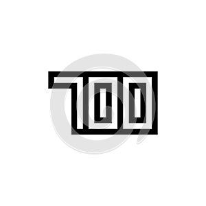 Number 700 icon design with black and white background