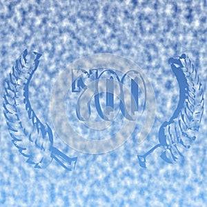 Number 700 with laurel wreath or honor wreath as a 3D-illustration, 3D-rendering