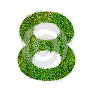 Number 8 eight made of grass - aklphabet green environment nature