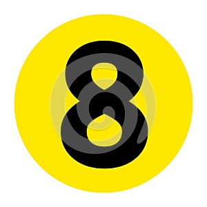 Number 8 Floor Marker Symbol, Vector Illustration, Isolate On White Background Label. EPS10