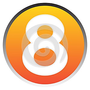 Number 8 sign design template element. Vector.